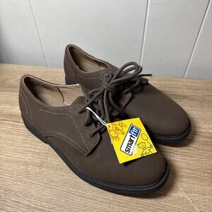 Brown smartfit boys lace up dress shoes size 2 With Tags VV